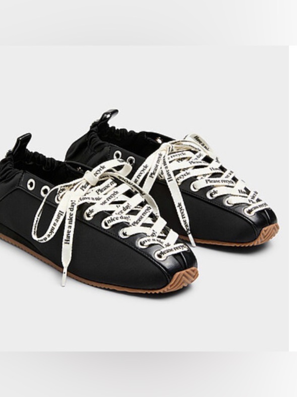 GANNI Message Lacing Sporty Ballet Flats Black EU 40 BNWT